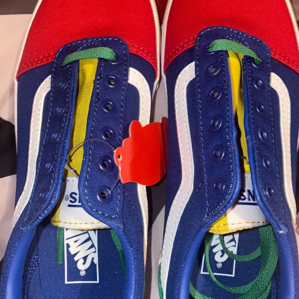 Kids Vans red,blue,white ,yellow tint of green colorful
